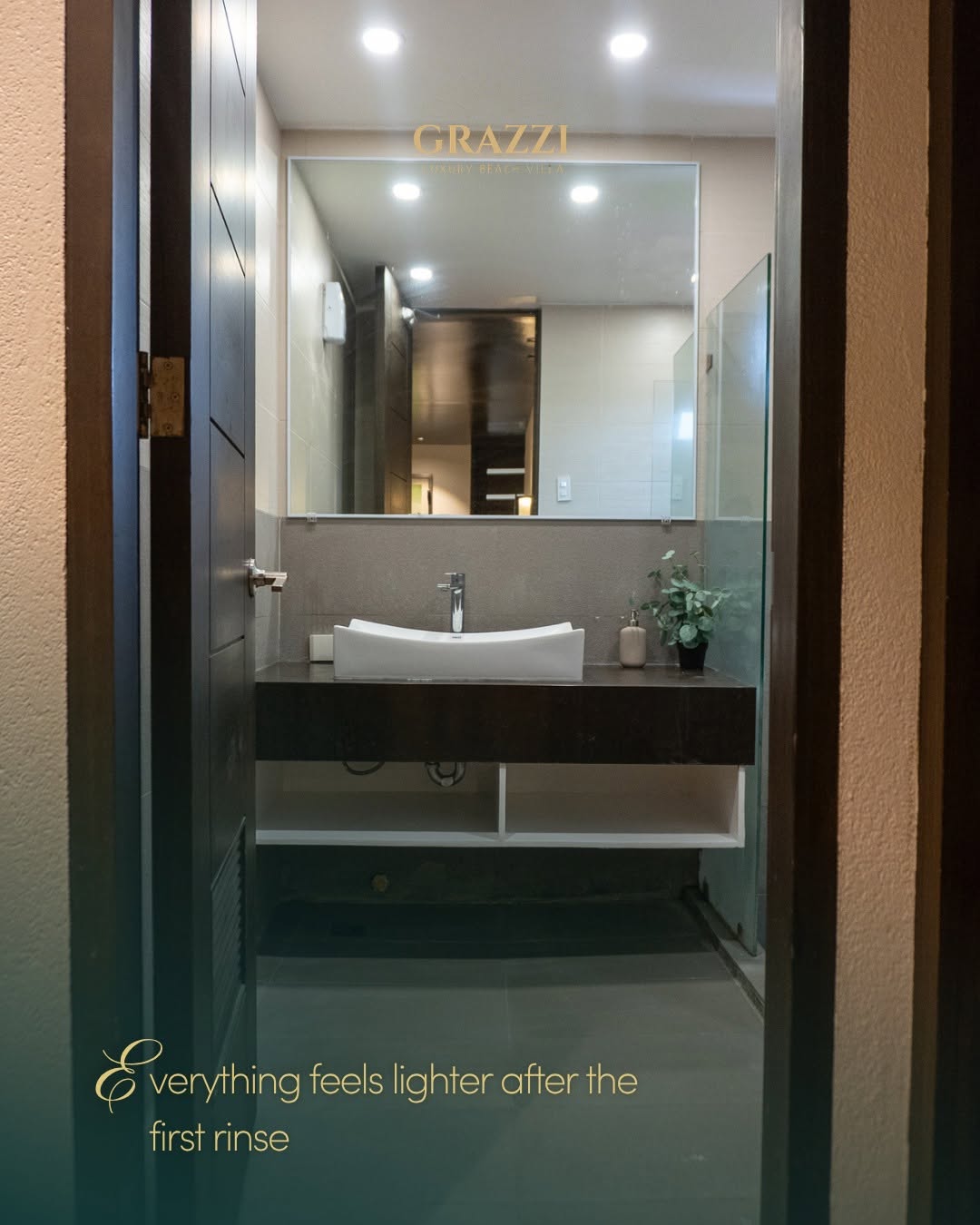 En-suite bathroom with floating vanity